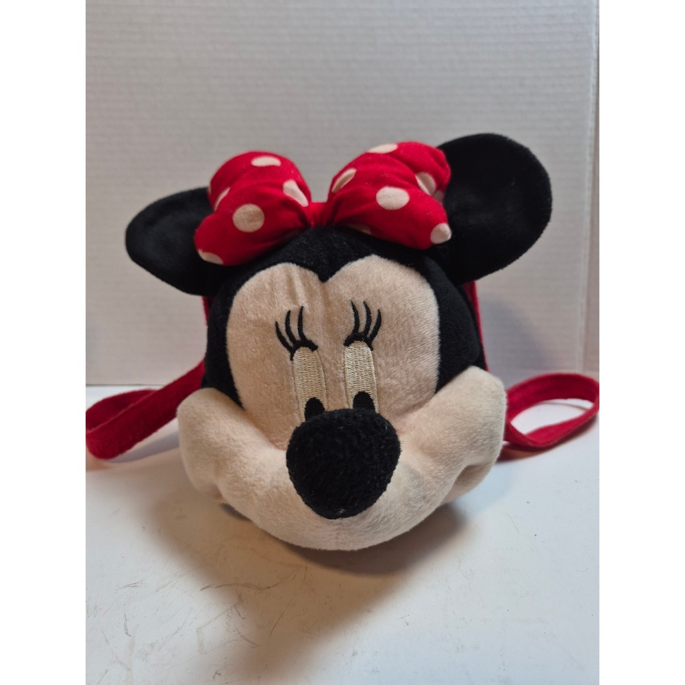 Disney Minnie Mouse Plush Crossbody Bag Red Polka Dot Bow 3D Character Purse